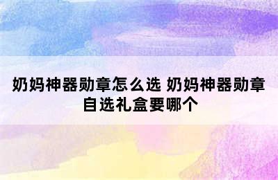 奶妈神器勋章怎么选 奶妈神器勋章自选礼盒要哪个